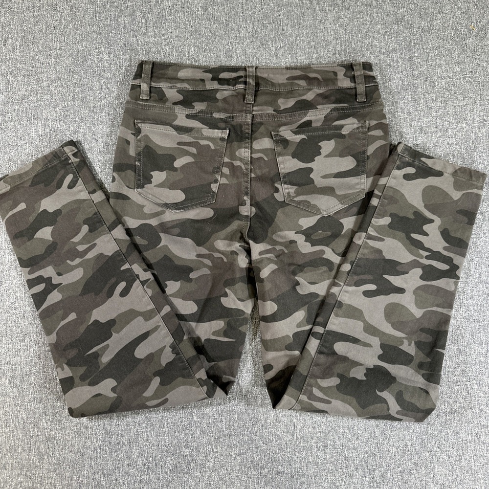 Cleo Petites Womens Size 4 Camo Skinny Jeans Gray Stretch Mid Rise Pants - Picture 5 of 6